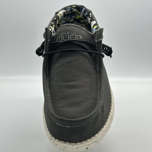 HEY DUDE Men Wally Stretch Black Size 9 lace up loafers men - Picture 5 of 16